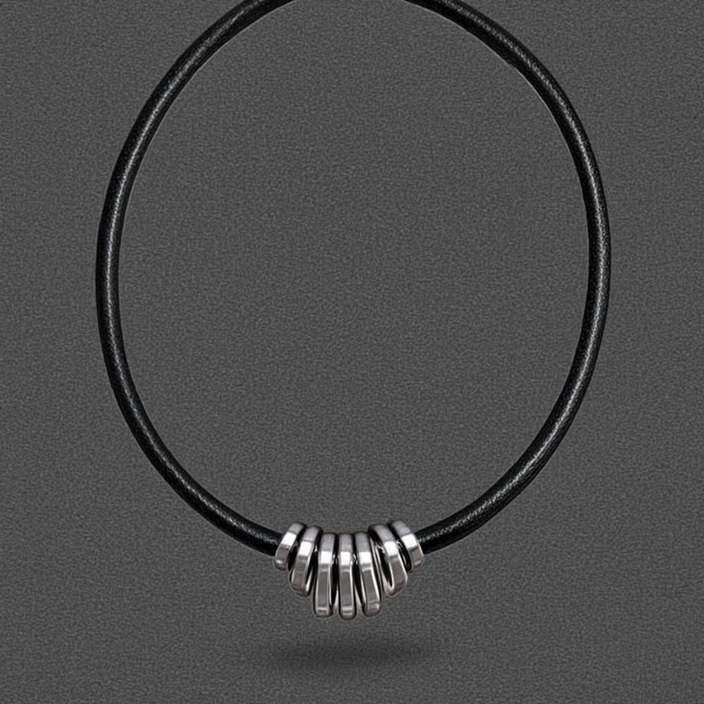 Collier Cuir Tressé Cognac