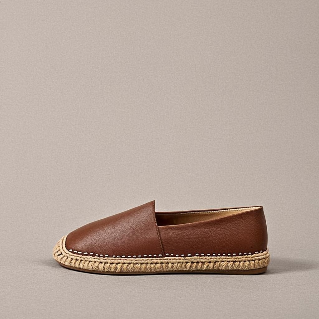 Espadrilles Cognac Cuir