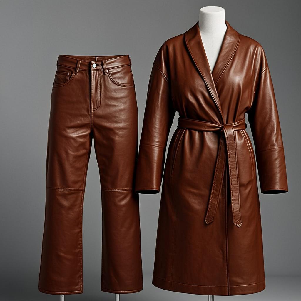 Robe Cuir Cognac Légère