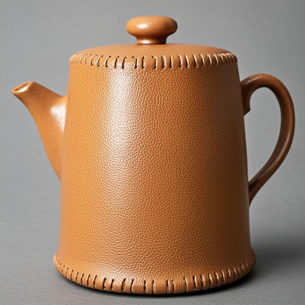 Housse Théière Cuir Sable