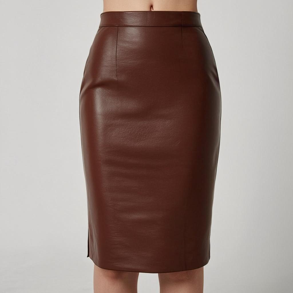 Jupe Crayon Cognac